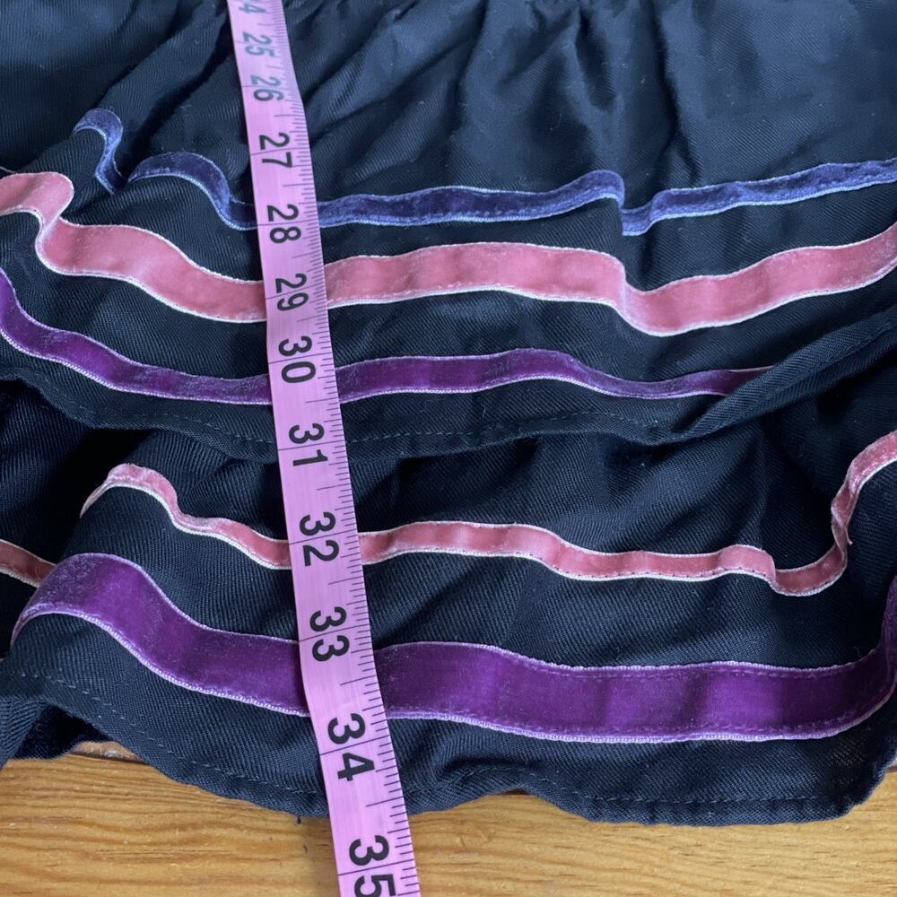 Mango MNG Black Tiered Long Sleeve Ribbon Dress Size XS - Picture 8 of 9